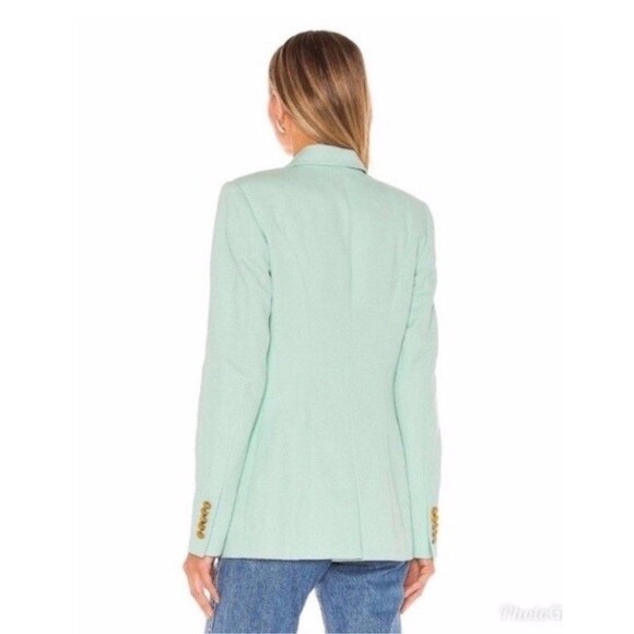 A.L.C Sedgwick II Blazer Mint Green Double Breasted Gold Button Jacket Size 2 - Picture 2 of 12